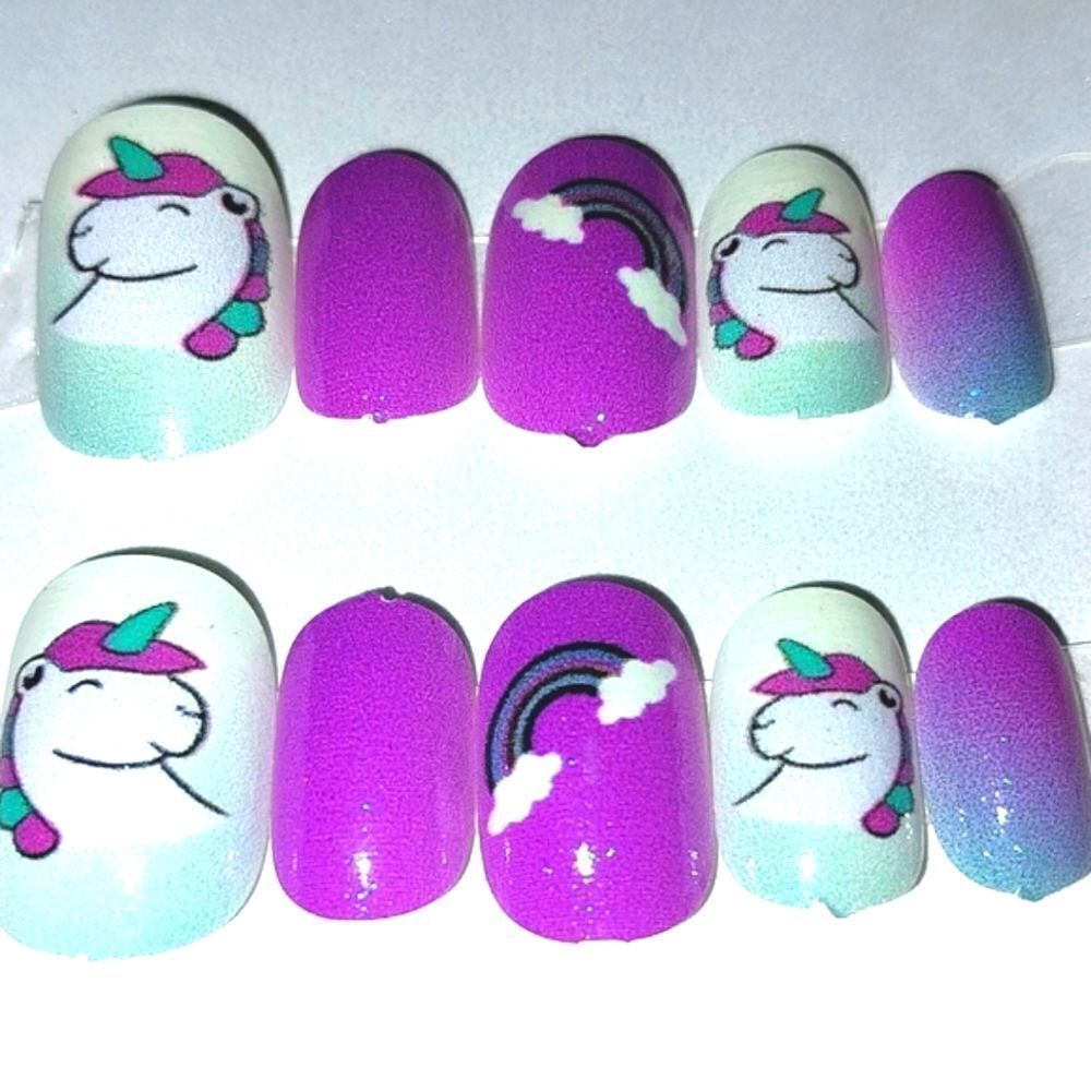 Kids custom 10pc  press on nails for girls and teens